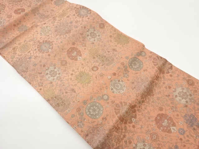 JAPANESE NAGOYA OBI / WOVEN FLOWER CREST